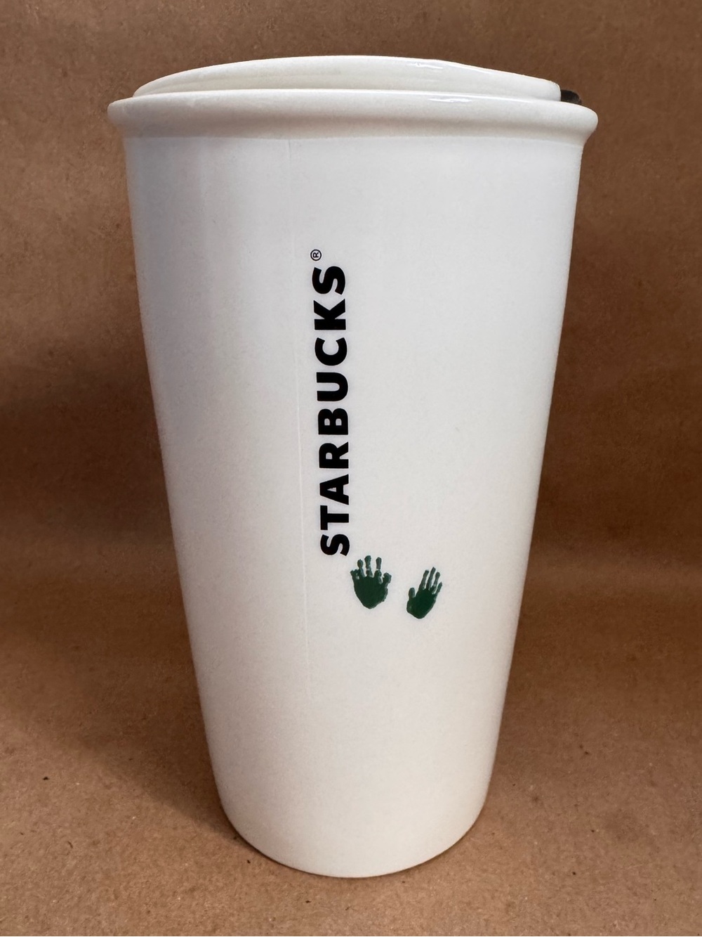 Starbucks 2015 Finger Painting Ceramic Travel Mug. 12 fl oz.